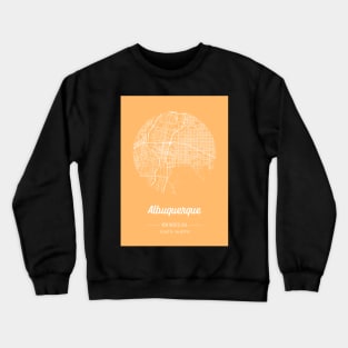 City map in golden yellow: Albuquerque New Mexico, USA with retro vintage flair Crewneck Sweatshirt